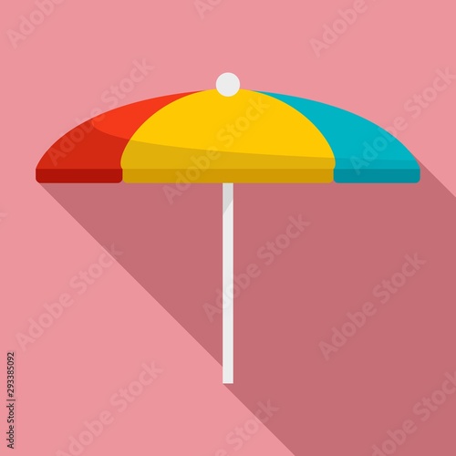 Textile beach umbrella icon. Flat illustration of textile beach umbrella vector icon for web design