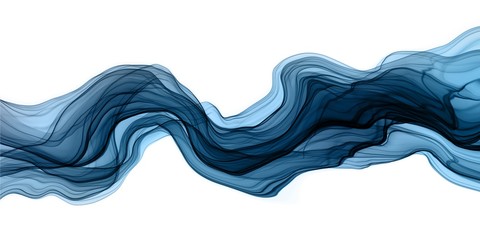 Fototapete Abstrakte Welle Marineblauer Pinselstrich fließende Welle  © korkeng