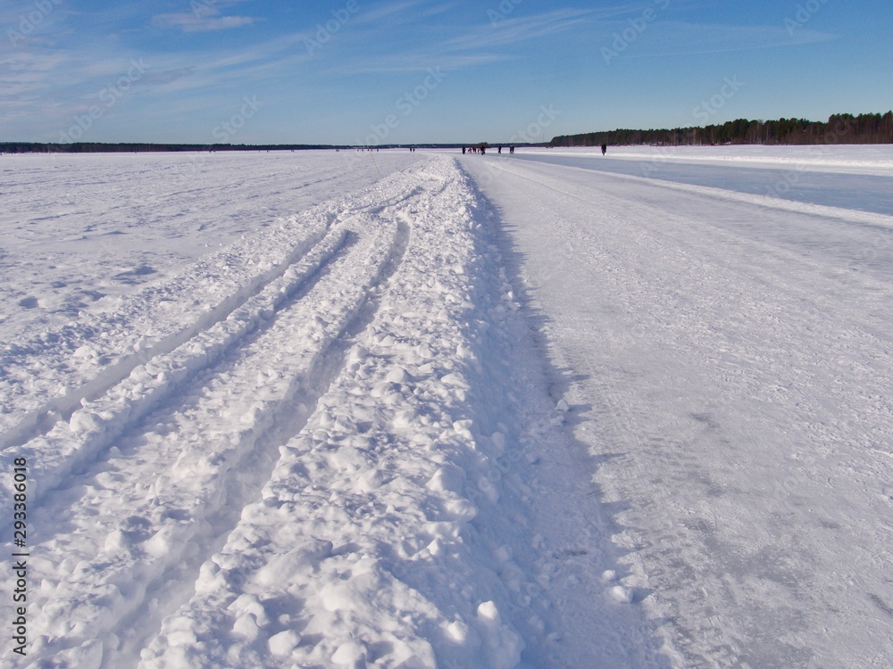 Ice road in Luleå