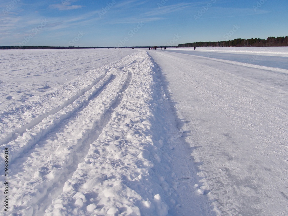 Ice road in Luleå Ice road in Luleå