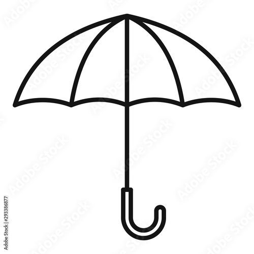 Rainy umbrella icon. Outline rainy umbrella vector icon for web design isolated on white background