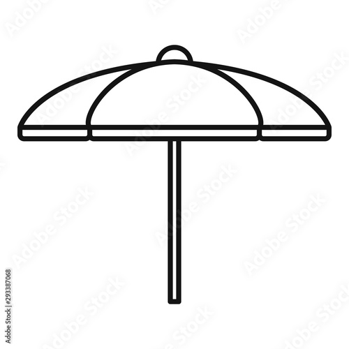 Textile beach umbrella icon. Outline textile beach umbrella vector icon for web design isolated on white background