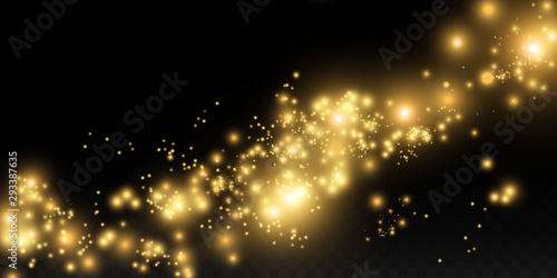 Brilliant gold dust vector shine. Glittering shiny ornaments for background. Vector illustration.