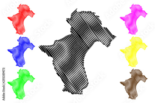 Photography La Vega Province (Dominican Republic, Hispaniola, Provinces of the Dominican Republic) map vector illustration, scribble sketch La Vega map
