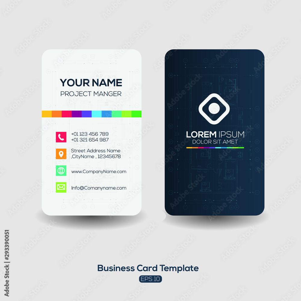 Modern Creative Business Card Template ,architecture business card ,Vector illustration