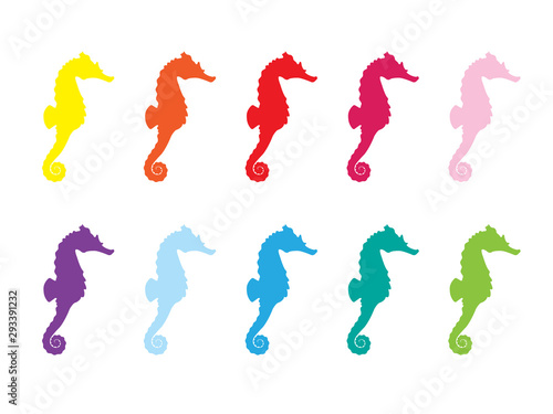 Seahorse flat vector icon 