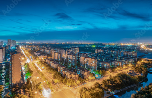 Night view of Baoshan City, Shanghai, China