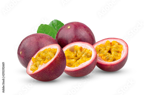 Passion fruit isolated on the white background. full depth of field