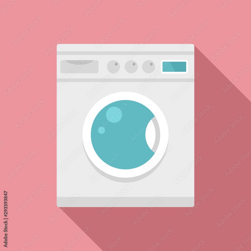 Washing machine icon. Flat illustration of washing machine vector icon for web design - obrazy, fototapety, plakaty 