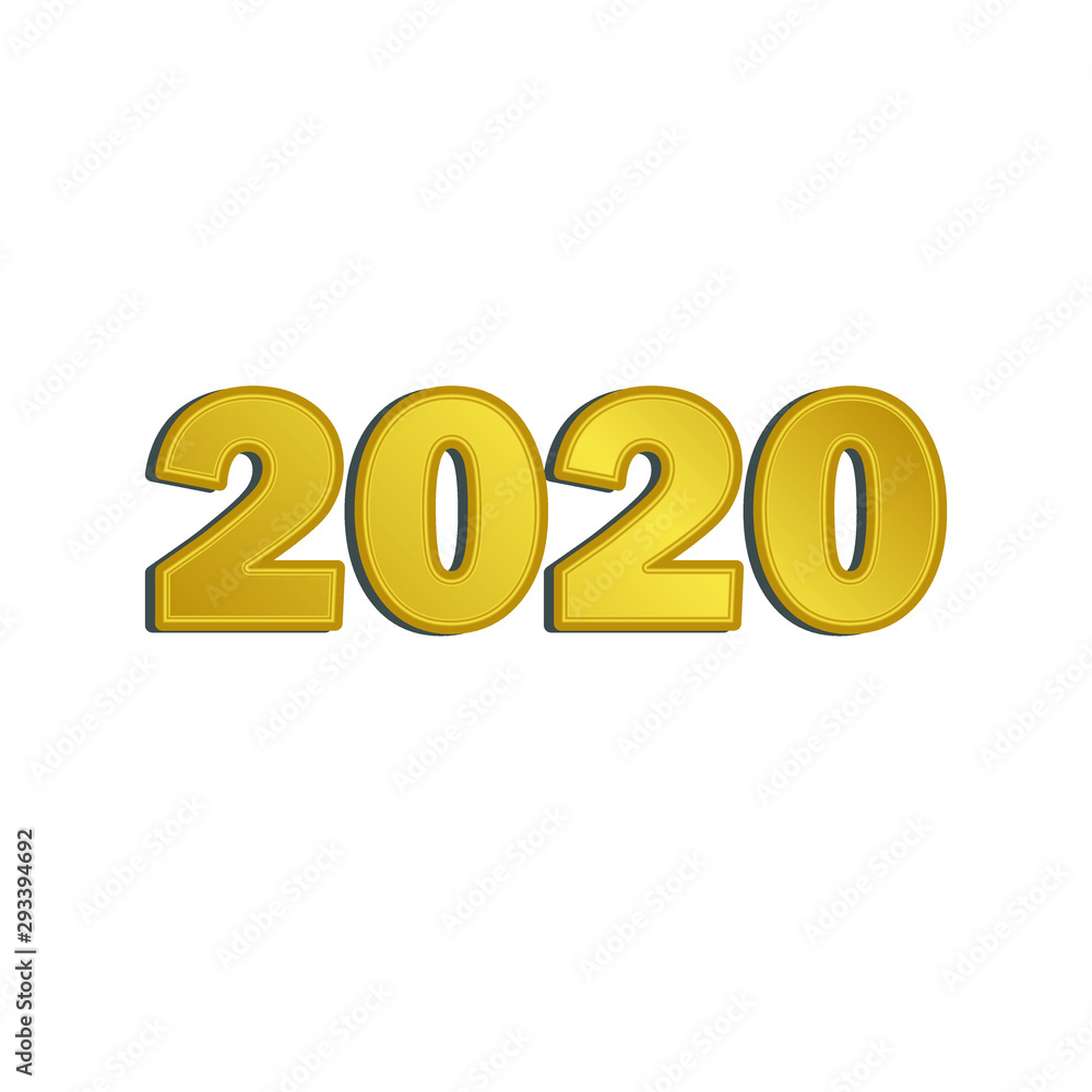Happy new year 2020. gold text lettering Happy new year 2020. gold text lettering
