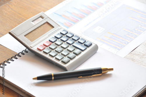 Wallpaper Mural calculator and graph paper with business concept Torontodigital.ca