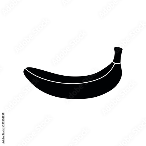 banana icon - black vector