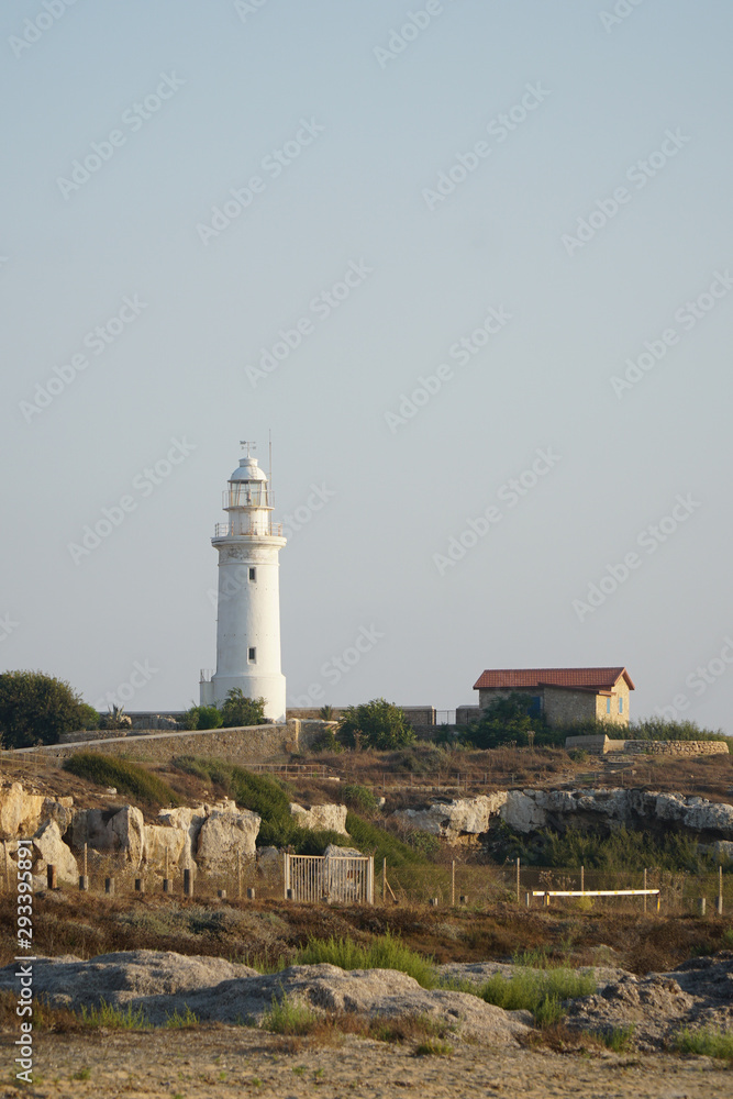 Lighthouse by the sea, Paphos, Cyprus