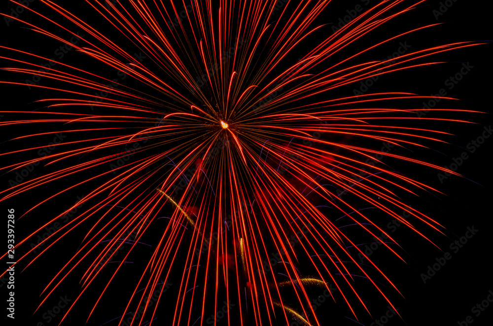 Celebratory salute. Fire show in the sky. Fireworks on the city day. Celebratory salute. Fire show in the sky. Fireworks on the city day.