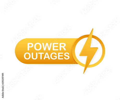 Power outages. Badge, icon, stamp, logo. Vector illustration.