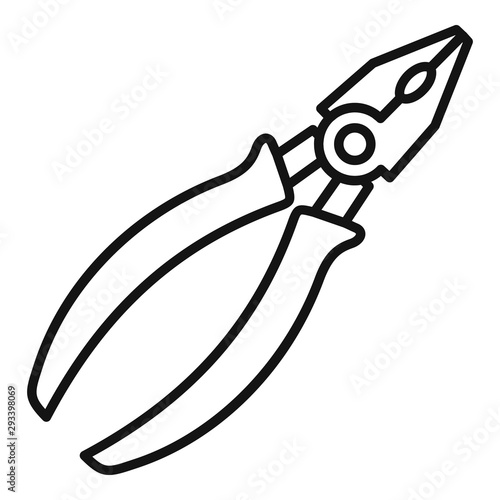 Plumber pliers icon. Outline plumber pliers vector icon for web design isolated on white background