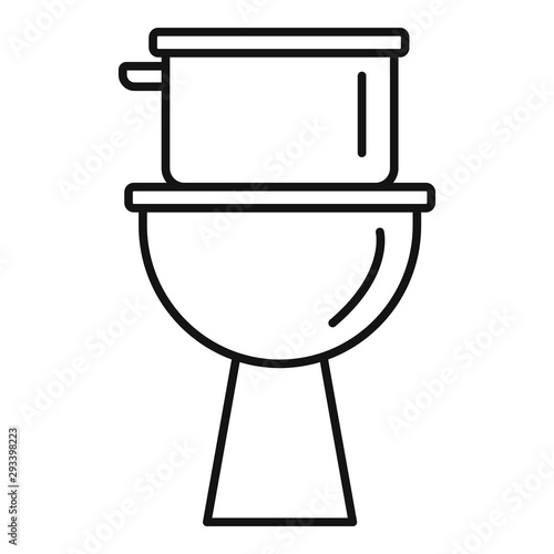 Home toilet icon. Outline home toilet vector icon for web design isolated on white background