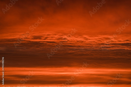 Burning sky in bright colors of sunset © Vadym