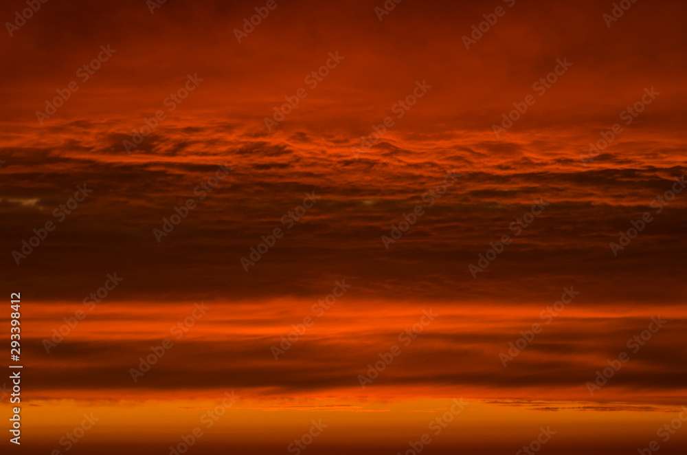 Beautiful sky in vibrant sunset colors