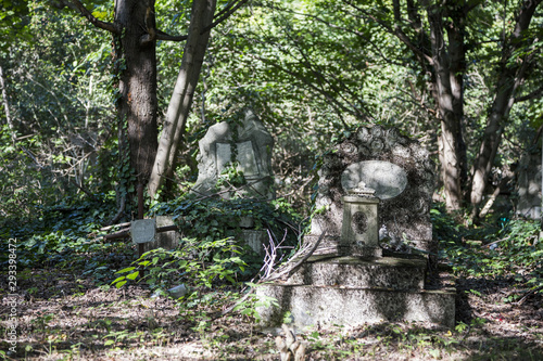 Verlassene Grabsteine im Friedhof