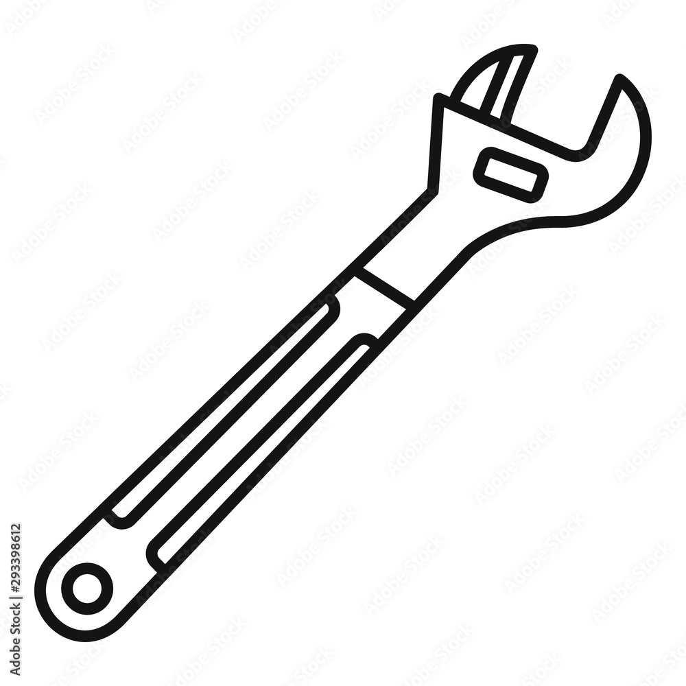 Adjustable monkey wrench. vector illustration Stock Vector