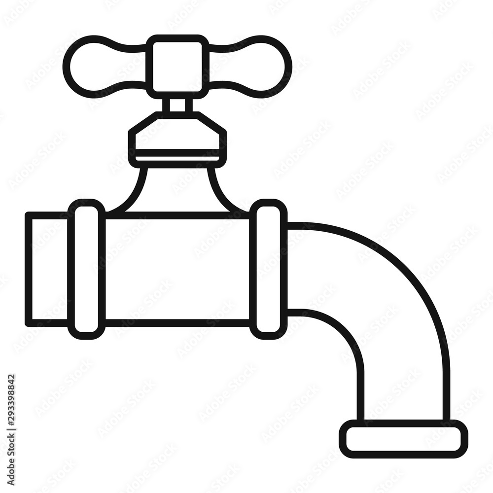 Water tap icon. Outline water tap vector icon for web design isolated on white background Water tap icon. Outline water tap vector icon for web design isolated on white background