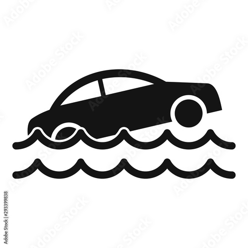 Car flood icon. Simple illustration of car flood vector icon for web design isolated on white background