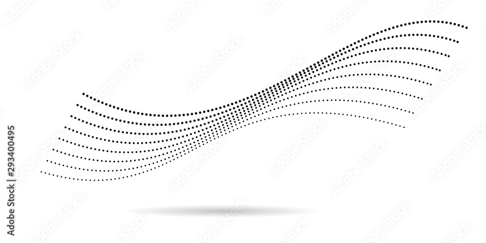 Fototapeta premium Abstract dotted lines. Abstract vector background. Black dots on white background