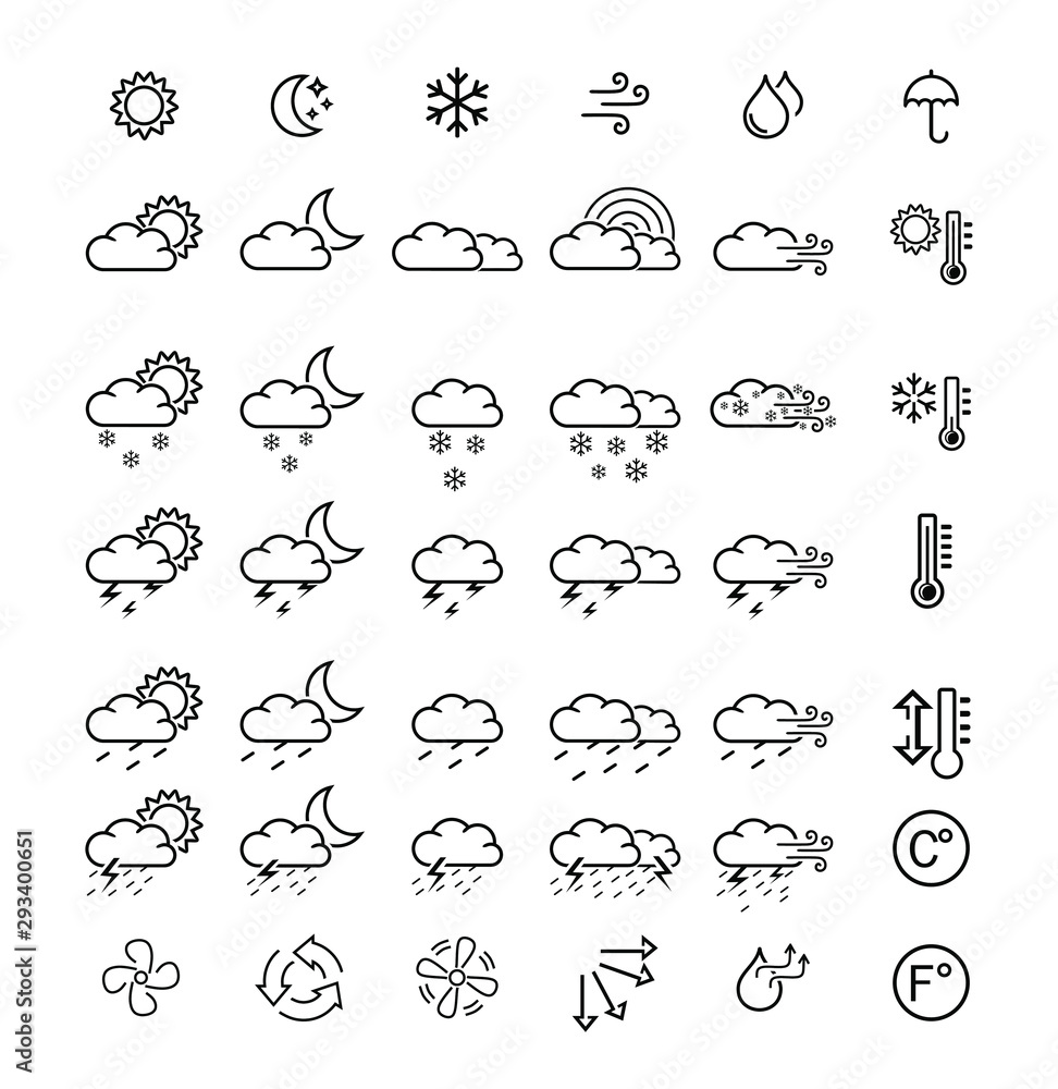 Obraz premium weather set icons