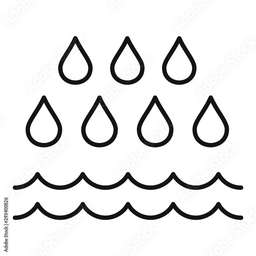 Rain flood icon. Outline rain flood vector icon for web design isolated on white background