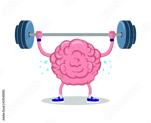 Brain exercise.  Brain power. Education concept. Vector illustration in flat style.