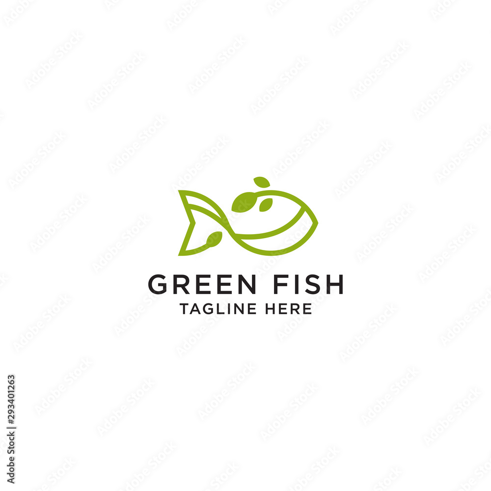Green Fish Logo Icon Design Template Vector Green Fish Logo Icon Design Template Vector