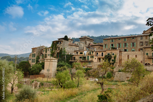 Old buildings in mountain village Valldemossa Spain Mallorca