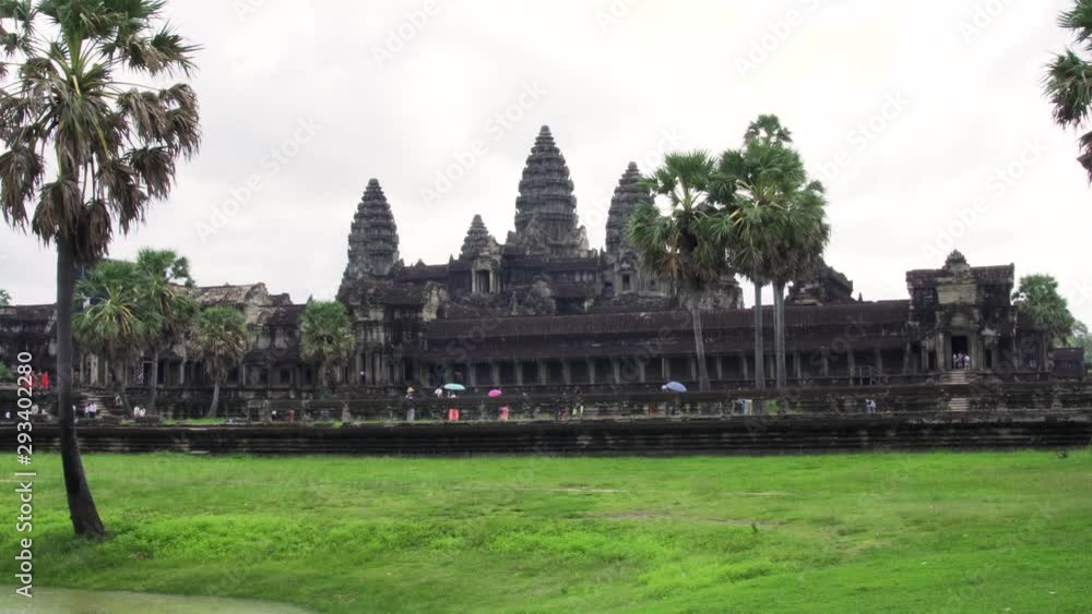 Famous landmark Angkor Wat temple, Cambodia. Slider motion right. Famous landmark Angkor Wat temple, Cambodia. Slider motion right.