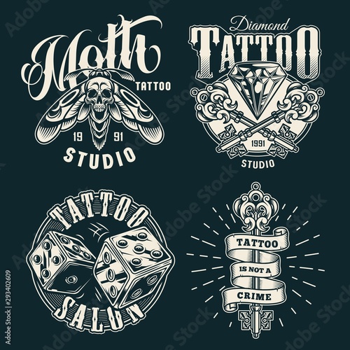 Vintage tattoo studio prints