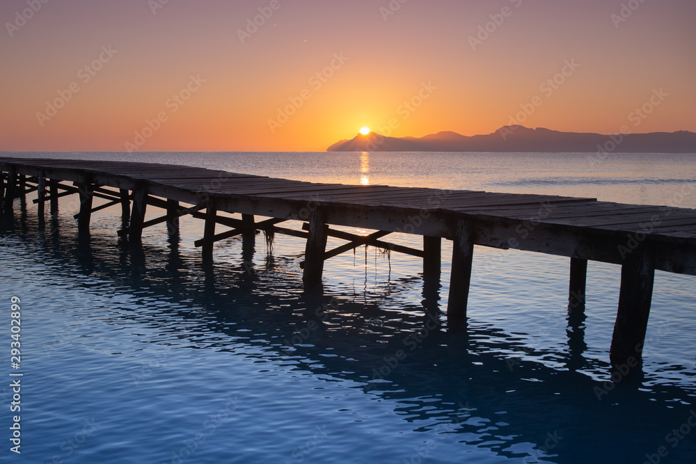 sunrise at the sea pier