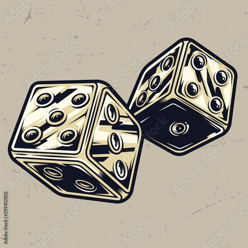 Colorful vintage dice concept