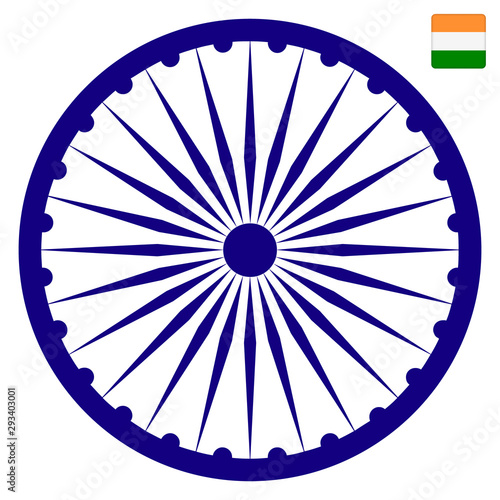 indian ashok chakra. 15 august Independence Day in India. Vector illustration