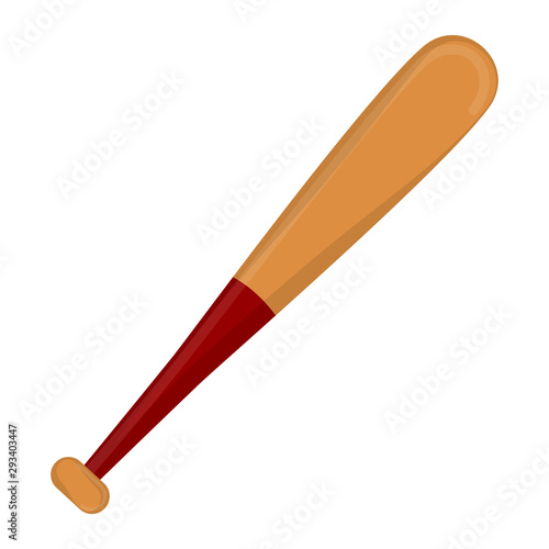 Isolated baseball bat on a white background - Vector