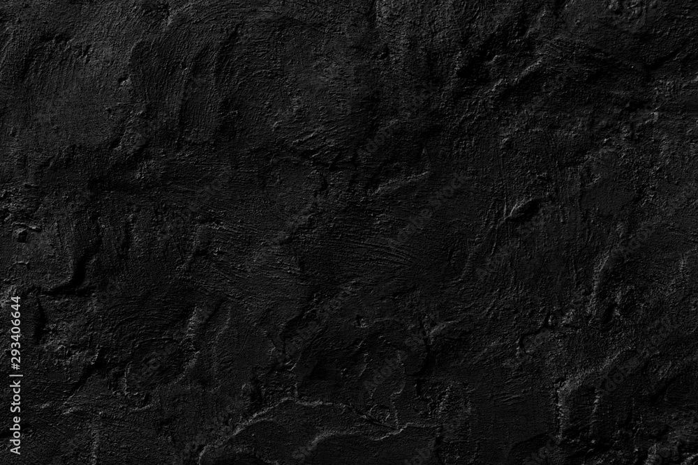 Fototapeta Bezszwowe czarny szorstki betonowy mur tekstura tło. ciemna ściana cementowa. szary tynk tekstury. puste dla projektanta