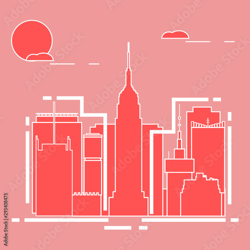 Building and skyscrapers. City view. Architecture.