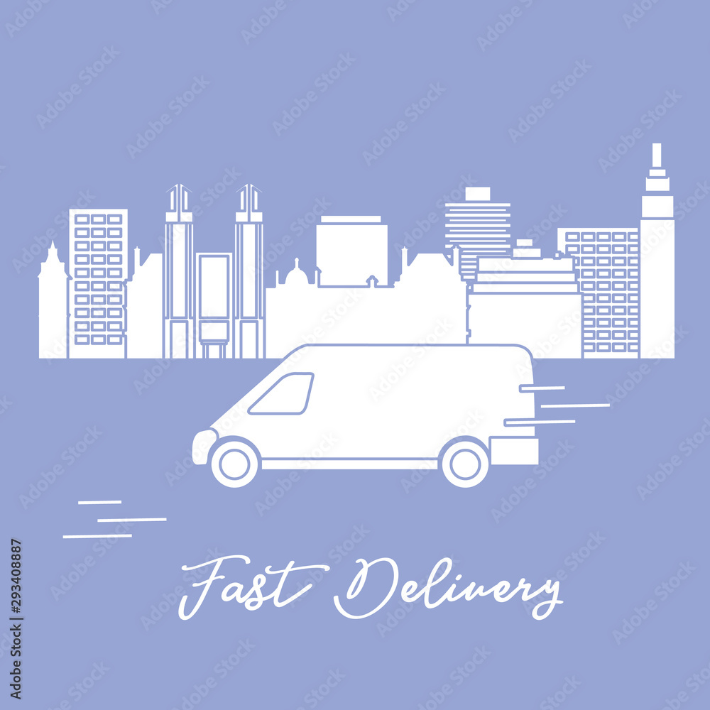 Delivery by car in the city.