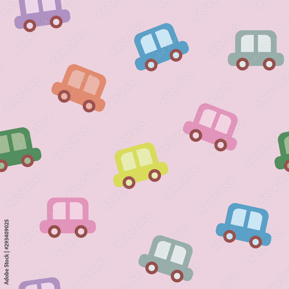 Amazing seamless vector car pattern. Baby ornament with toy machine Amazing seamless vector car pattern. Baby ornament with toy machine