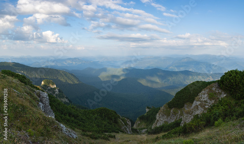 Beautiful view of Eastern Carpathians from the Toaka Peak, Romania