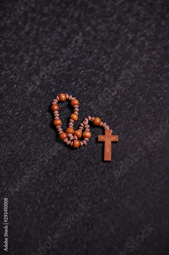 Holy wooden beads Rosary