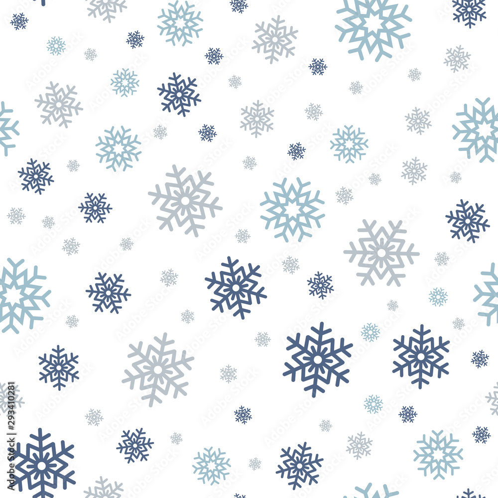 Snowflake seamless pattern. Snow on white background. Abstract wallpaper, wrapping decoration. Symbol winter, Merry Christmas holiday, Happy New Year celebration Vector illustration. Snowflake seamless pattern. Snow on white background. Abstract wallpaper, wrapping decoration. Symbol winter, Merry Christmas holiday, Happy New Year celebration Vector illustration.