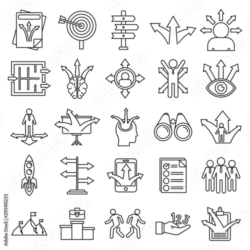 Business opportunity icons set. Outline set of business opportunity vector icons for web design isolated on white background