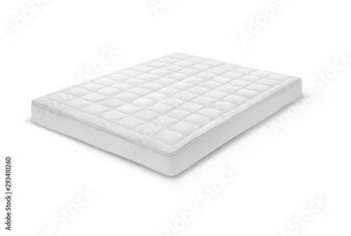 Realistic 3d double white mattress for bedroom