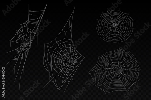 Set of isolated spider web. Halloween background