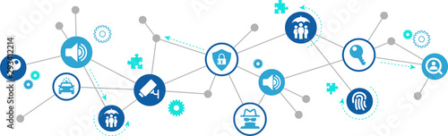 Security icon concept: property surveillance / privacy protection / safety : vector illustration